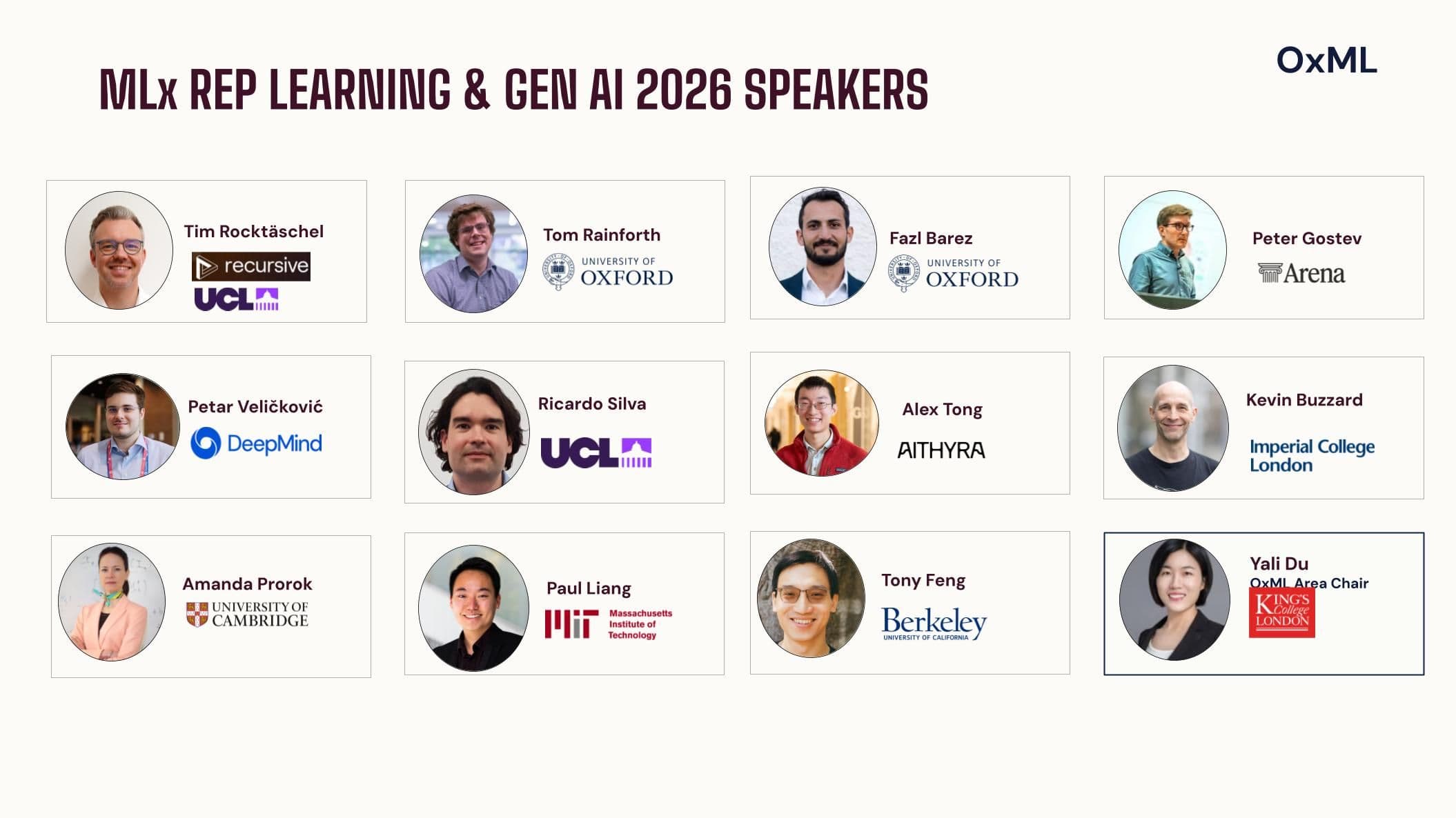 MLx Representation Learning & Gen AI speakers